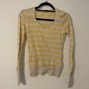 yellow long sleeve striped top Forever 22 size S
